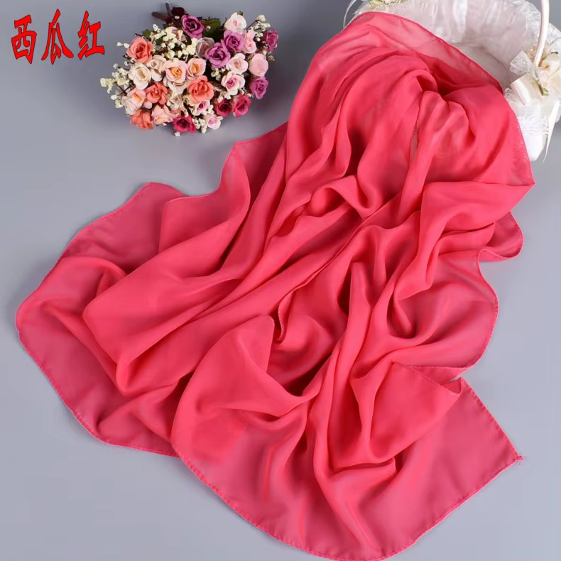 Écharpe en soie Pure de couleur unique pour femmes, à la mode, saison d'été, 25 couleurs disponibles
