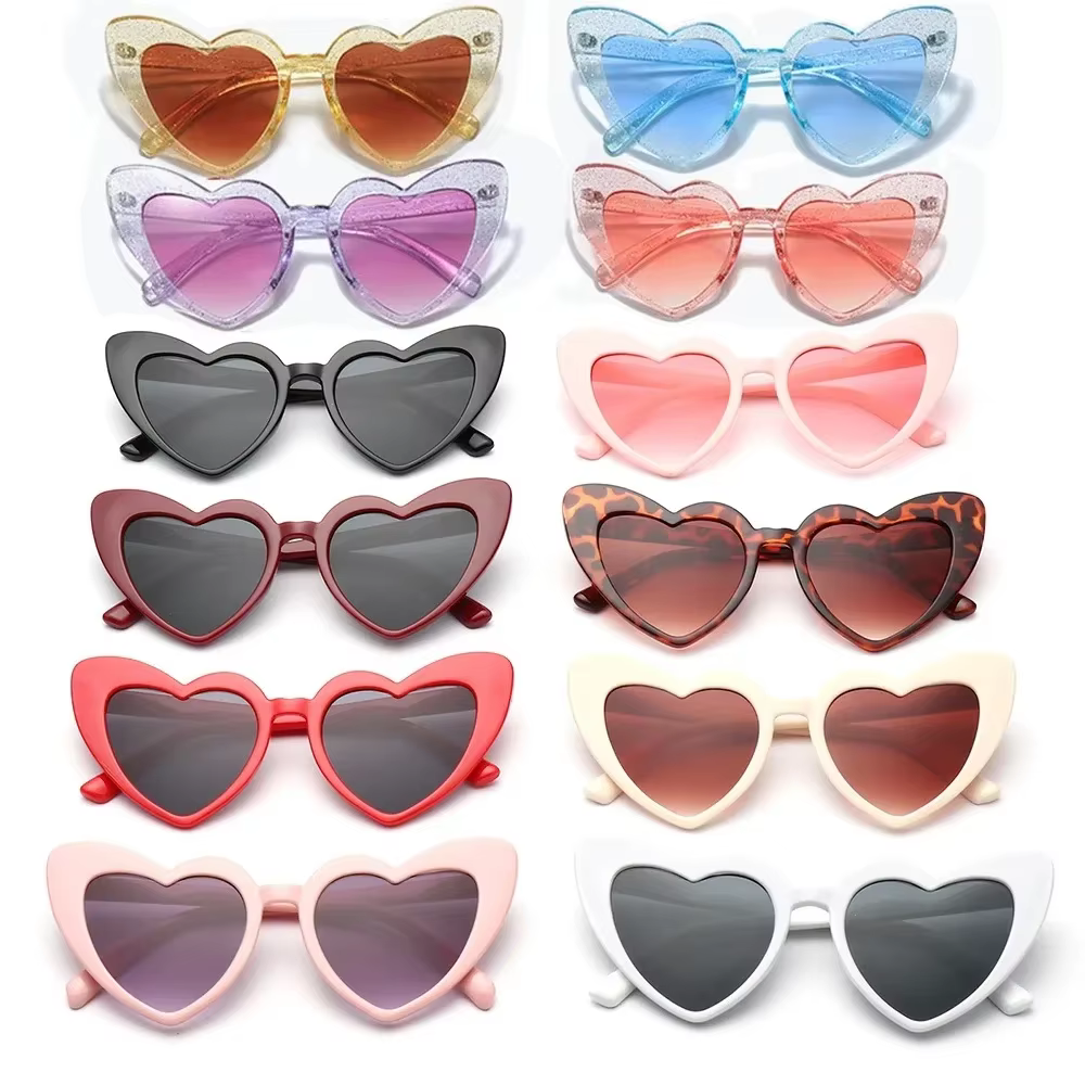 Lunettes de soleil en forme de cœur pour enterrement de vie de jeune fille, décor de mariage, récept