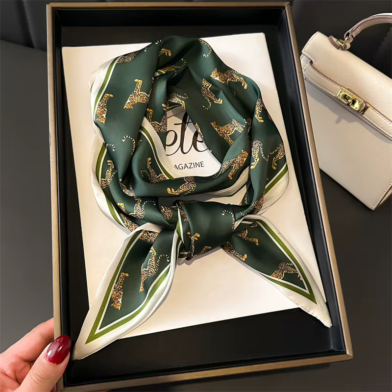 Foulard de tête de luxe foulards de cou de cheveux pour femmes sac à main écharpes pour sacs à main