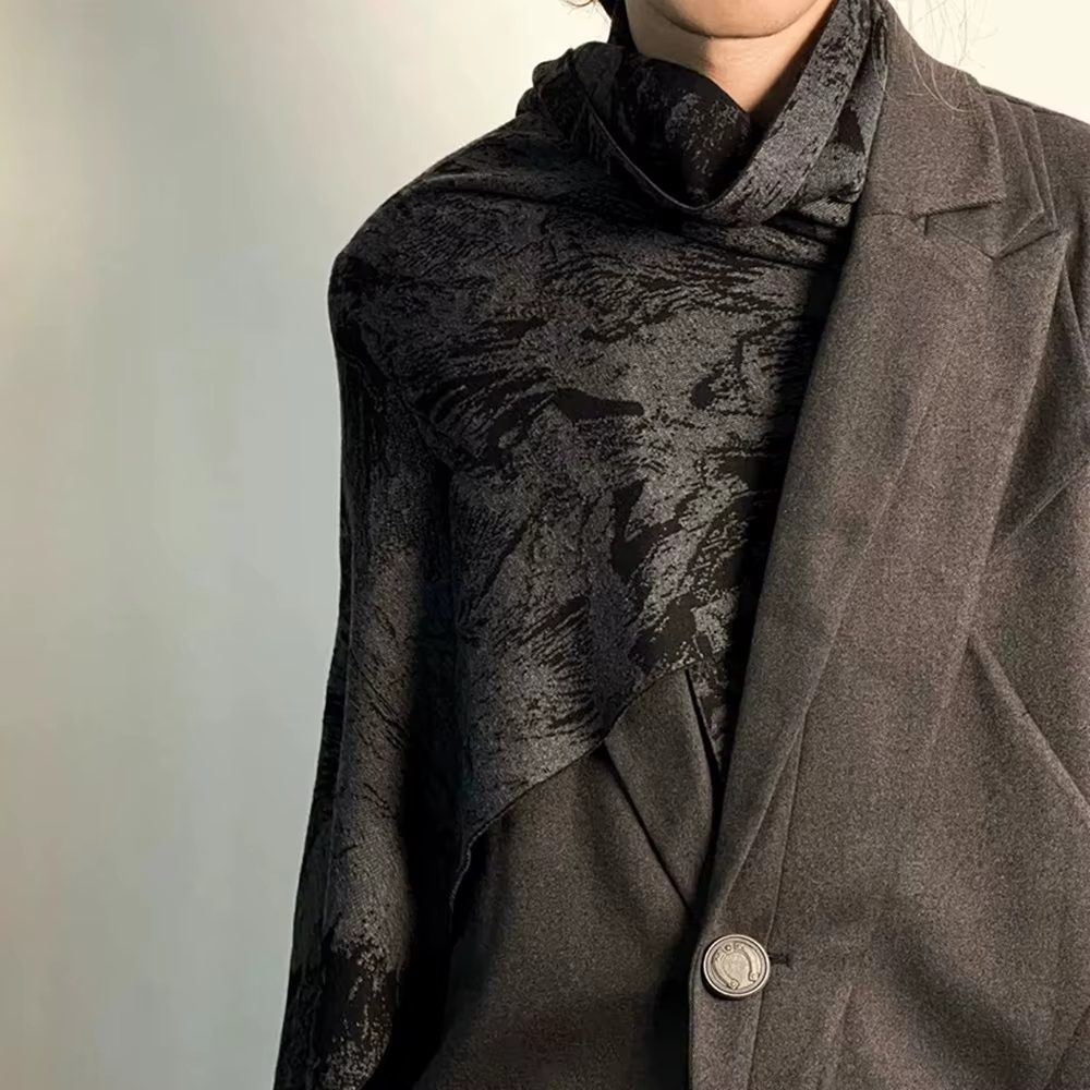 Écharpe longue en Imitation cachemire pour hommes, Style japonais, vent foncé, chaud, châle polyvale