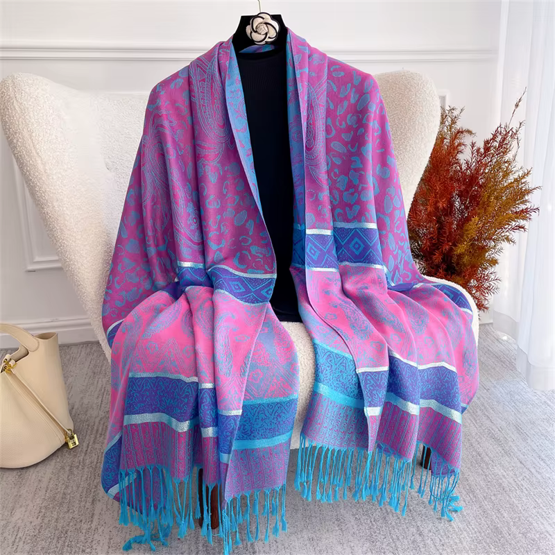 2025 nouveau luxe automne cachemire Pashmina châles femmes chaud Jacquard foulards dame Wrap Foulard