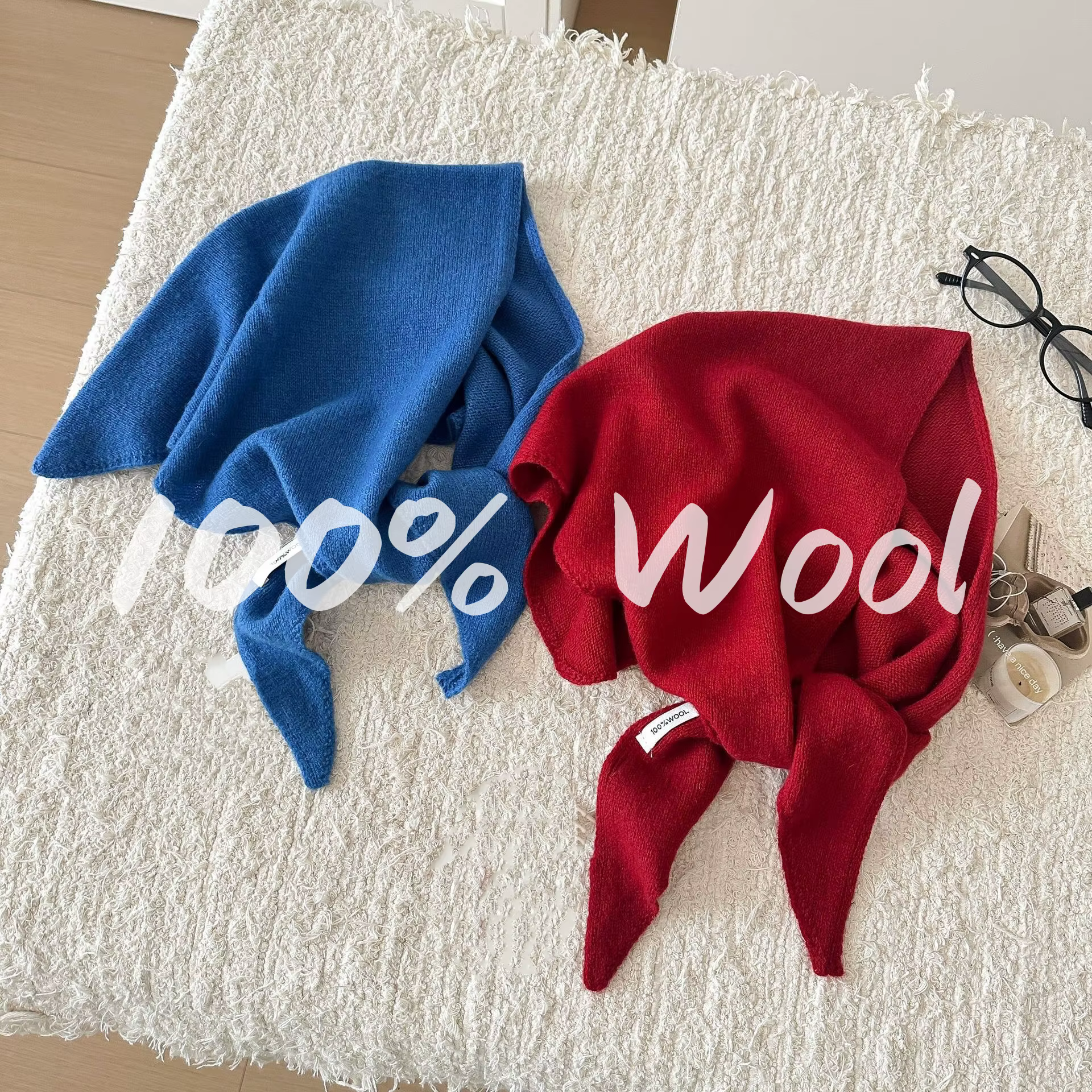 100% laine Style coréen hiver mode chaud tricoté triangulaire Hijab écharpe femmes foulard châle mul