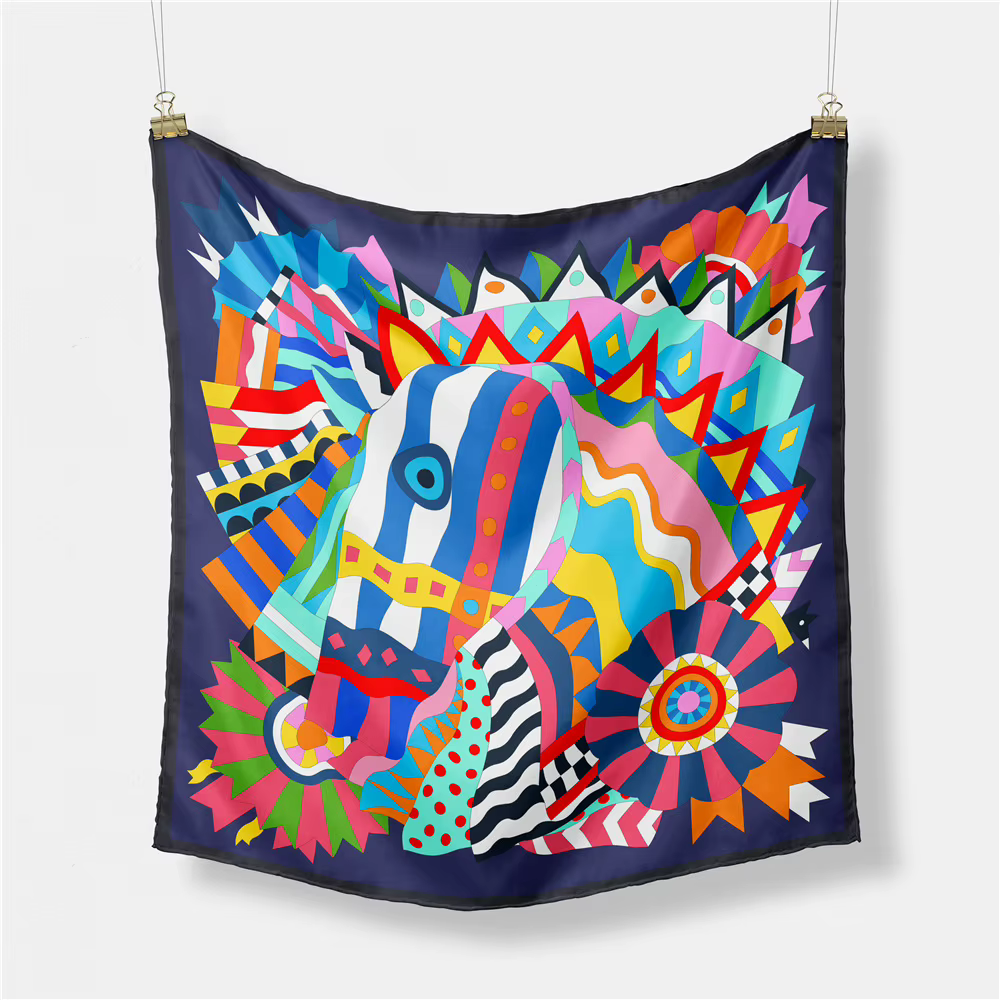 Foulard en Satin de soie pour femmes, mouchoir imprimé, tête carrée, Bandana, petit silencieux, Hija