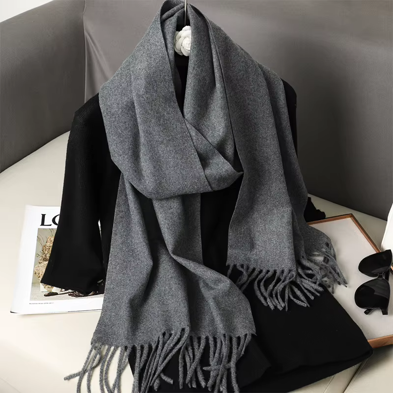 63 couleurs solide femmes hiver écharpe chaud gros cachemire châle en plein air luxe glands Pashmina