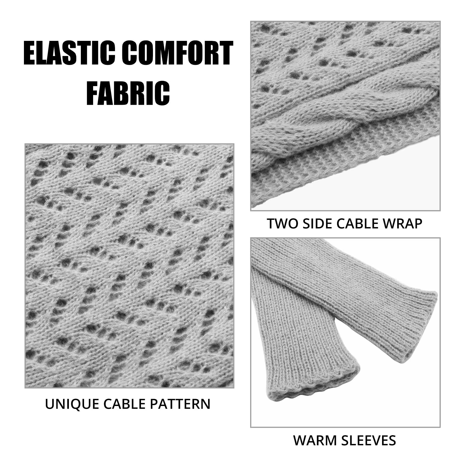 Écharpe multifonctionnelle à manches pour femmes, châle d'hiver avec manches, couleur unie, écharpe 