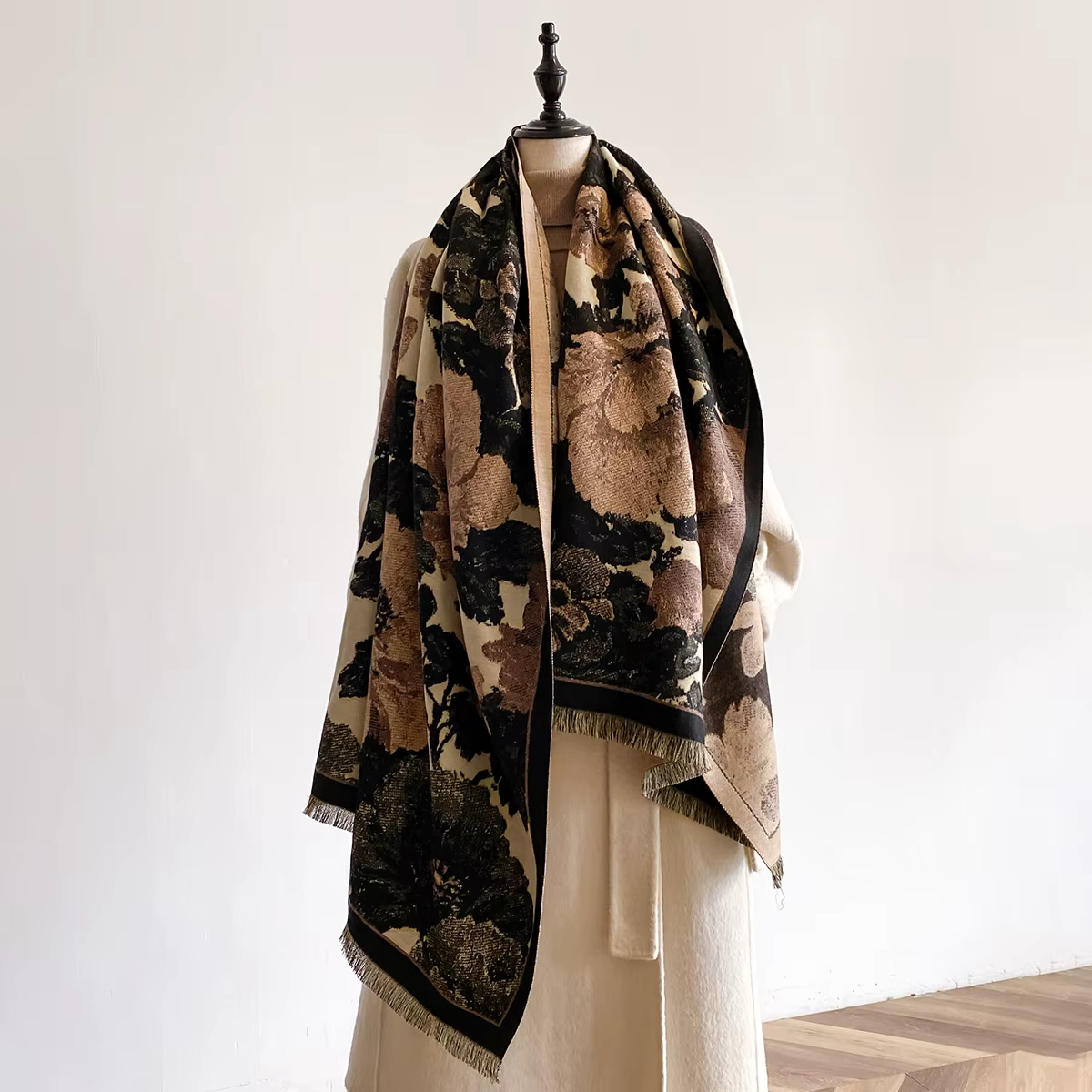 Écharpe en Faux cachemire épais et chaud pour femme, couverture luxueuse à la mode, à motifs, hiver