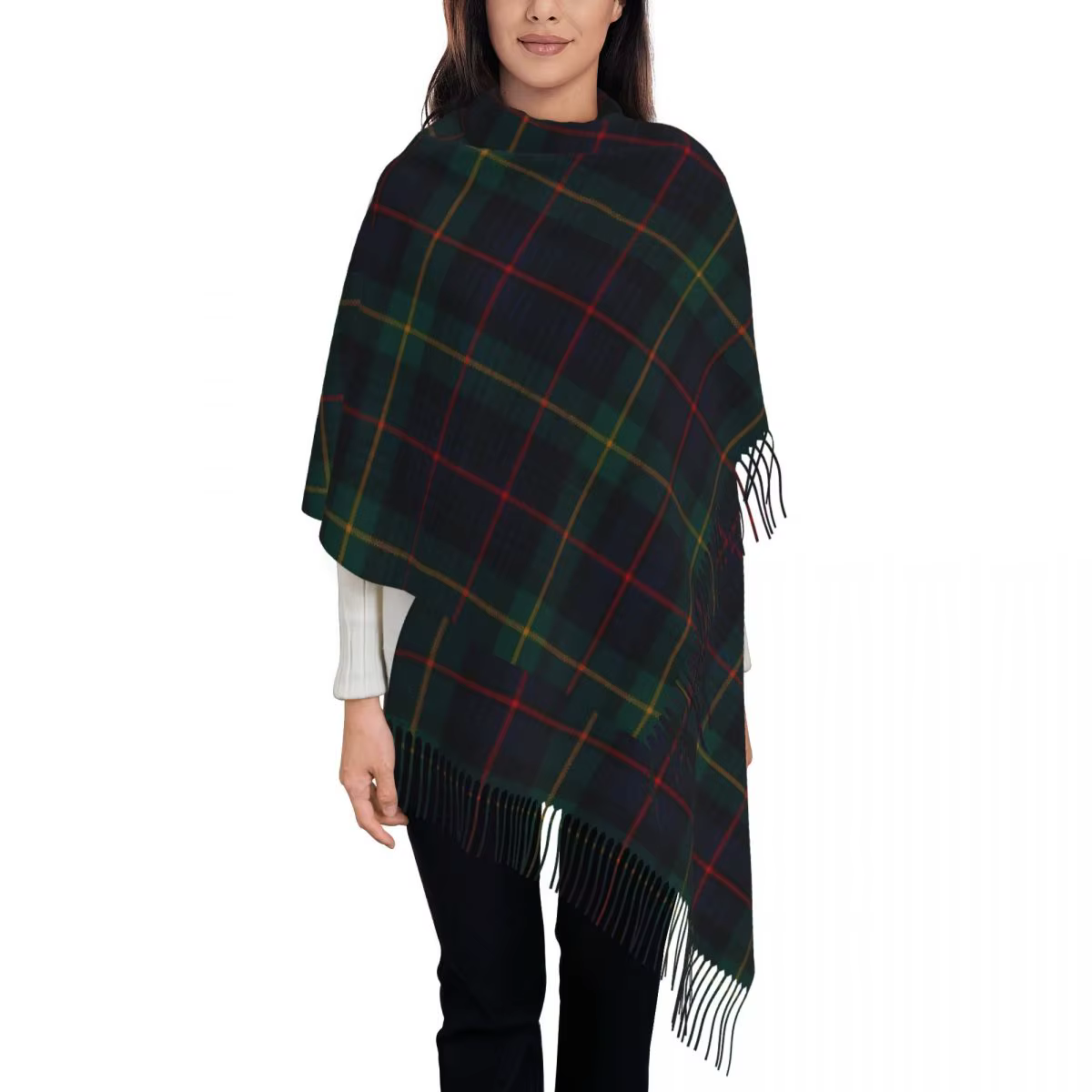 Farquharson écharpe Tartan écossais foulards à pampilles femmes châles et enveloppes doux et chauds