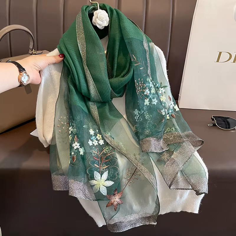 Écharpe en laine chaude pour femme, châles monochromes, pashmina floral Bufanda, écharpes de luxe br