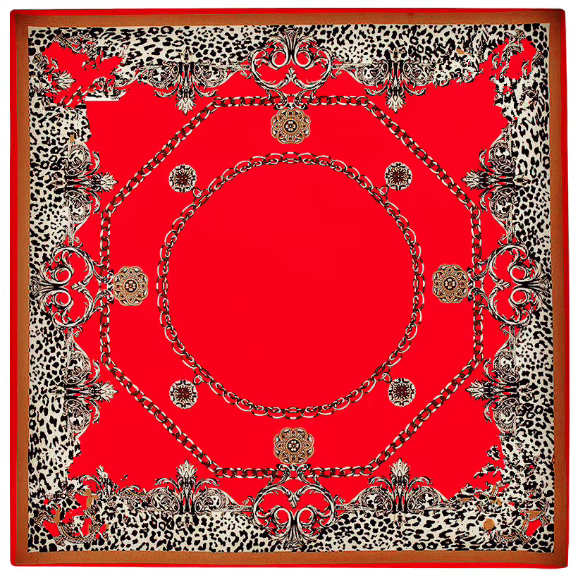 Écharpe géante de marque de luxe en sergé de soie 100% pour femmes, imprimé léopard Paisley, grands 