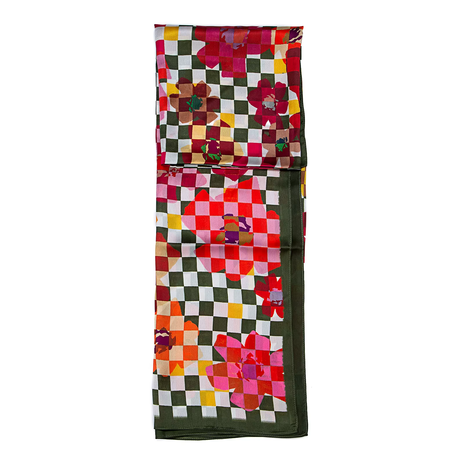 Écharpe en soie pour femme PG PATSY GARIS, style haute couture, motifs uniques, cadeau pour femme, é