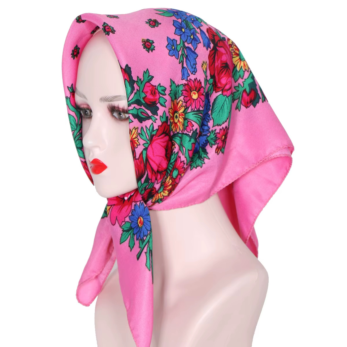 70*70 cm Hijabs pour femme luxe carré rétro imprimé fleuri Foulard tête enveloppement Babushka Foula