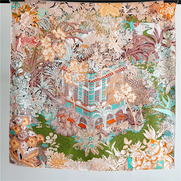 Foulard en soie de mûrier marque de luxe femmes foulards carrés Hijab châle enveloppement concepteur