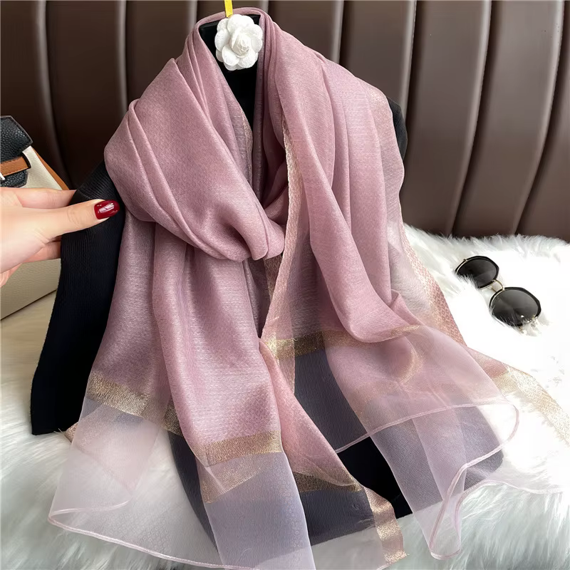 Foulards élégants pour femmes, châles et enveloppes légers en soie pour robes de soirée et de mariag