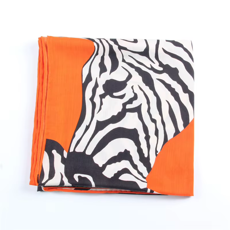 POBING foulard en cachemire de soie femmes châles roulés à la main mouche cheval imprimé foulards ca