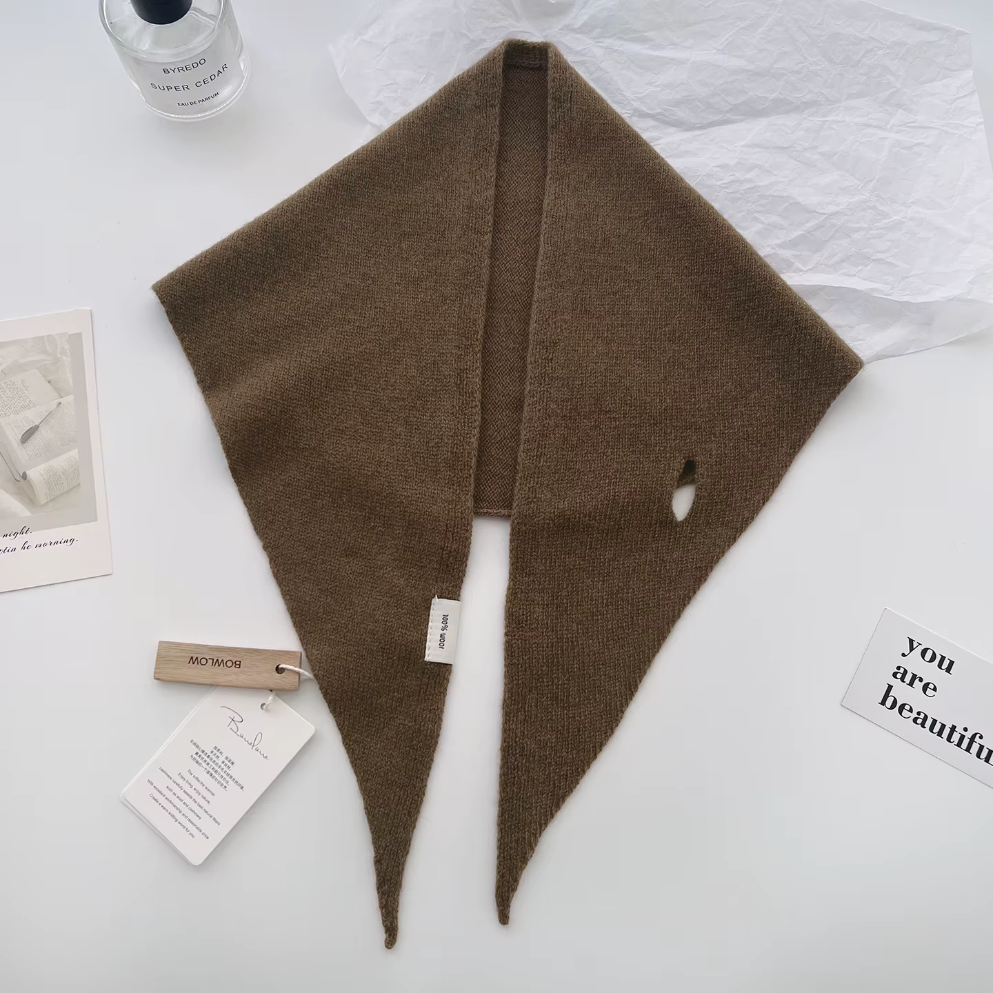 Luxe femmes 100% laine écharpe châle hiver chaud solide tricoté Triangle foulard marque de mode Band