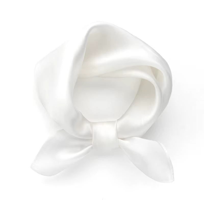 Foulard en soie pure blanche foulard mouchoir dame foulards foulard 50x50 petit hijab enveloppement 