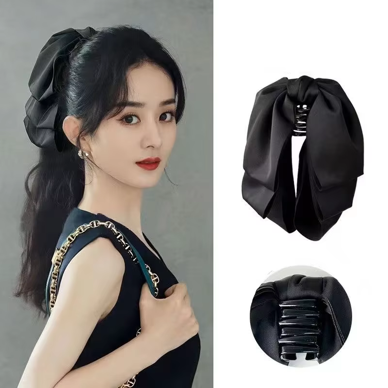 Pince à cheveux coréenne grande taille pour femmes, Barrettes à queue de cheval haute, couvre-chef p