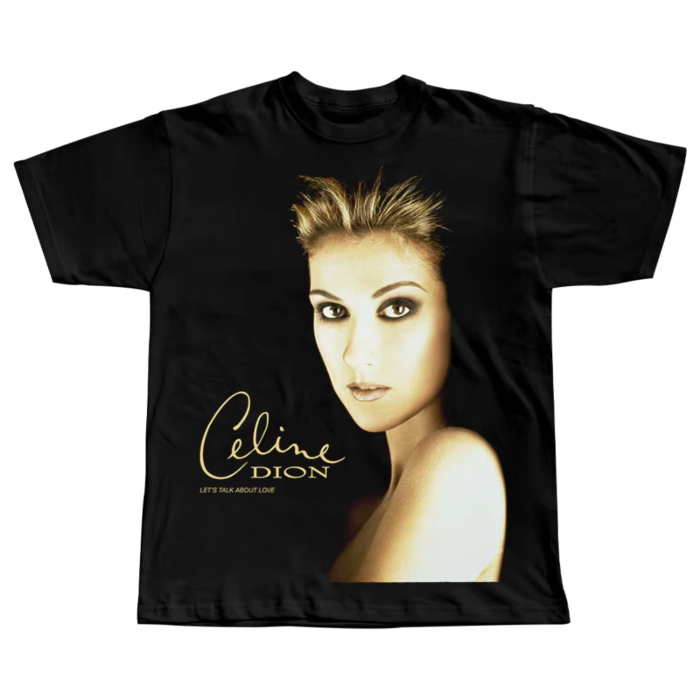 T-shirt en coton avec portrait graphique Celine Dion, nouvelle collection été 2026, mode Y2K, vêteme