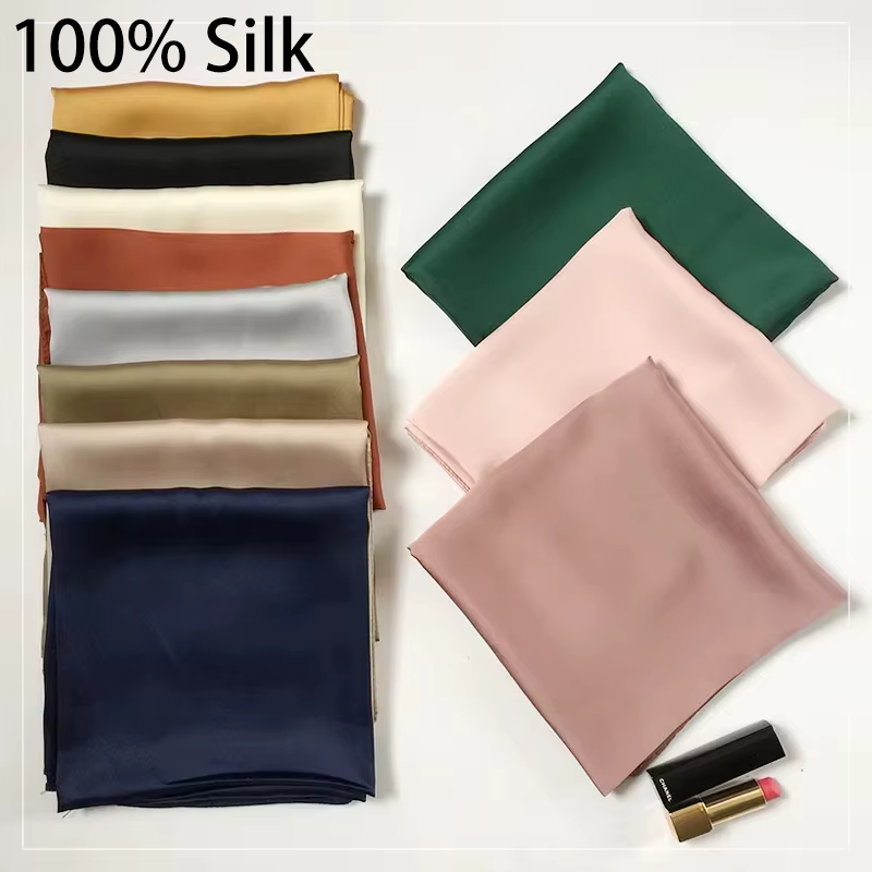 70Cm 100% foulard en soie de mûrier femmes foulards carrés Bandana Wrap foulard mûrier printemps mod