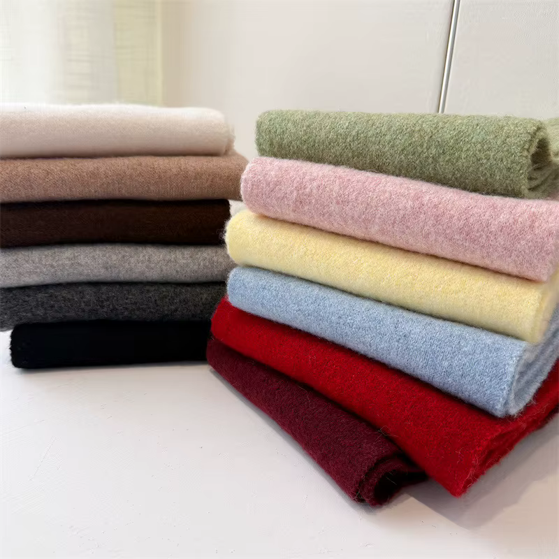 Styles coréens de luxe couleur unie hiver chaud tricoté écharpe femmes châles simples dame doux enve