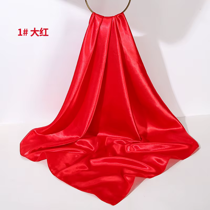 Écharpe solide pour femmes, simple, carré, simulé, pare-soleil en soie, belle couleur, châle de plag