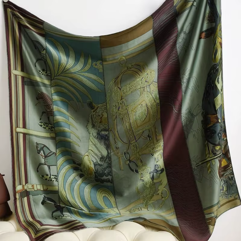 CARRE EN CARRES 100% foulard en soie de mûrier Pure 110cm ourlet écharpes marque de créateur femmes 