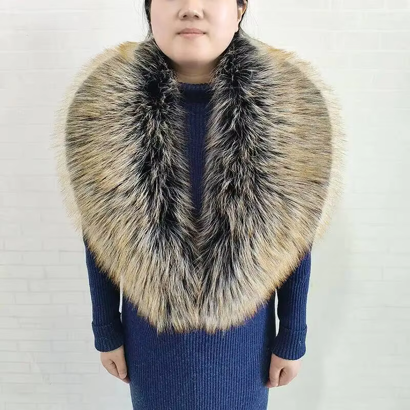 Grande écharpe d'hiver en fausse fourrure de renard pour femme, vestes chaudes et moelleuses, châle 