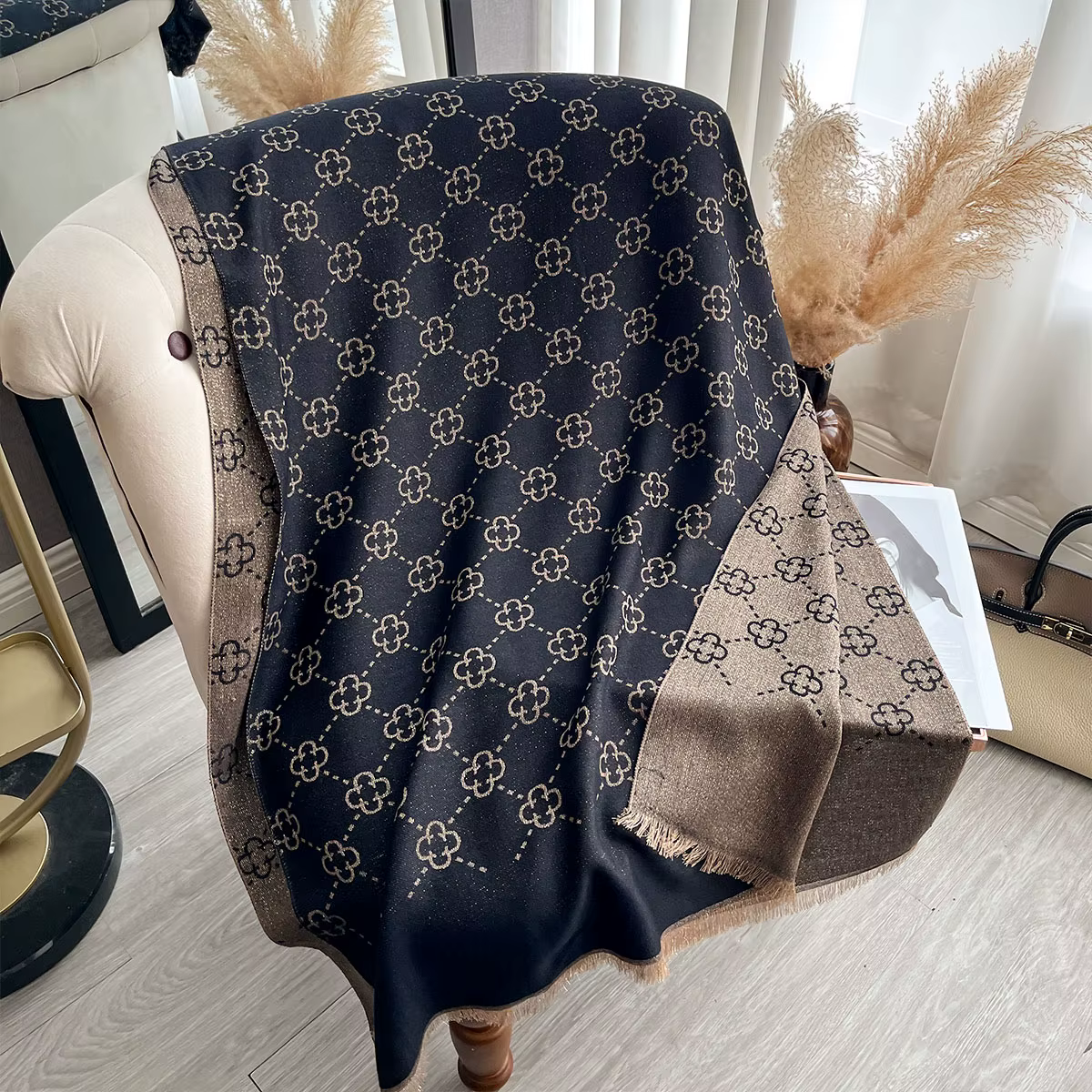 Foulard Hijab musulman élégant pour femmes, fil doré, avec Protection solaire, décoration, châle, fo