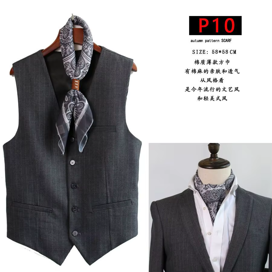 Écharpe artistique rétro en coton et lin pour hommes, écharpe coréenne printemps automne hiver, écha