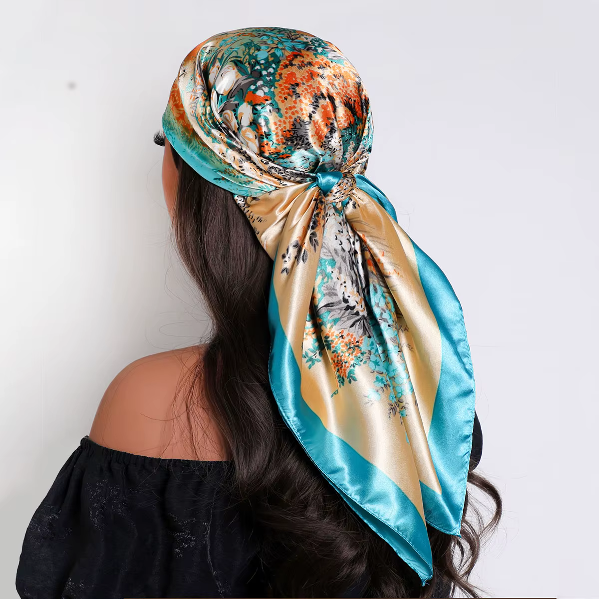 Foulards en soie de luxe femmes marque de luxe été créateur de mode tête/écharpe de cheveux 90*90 cm