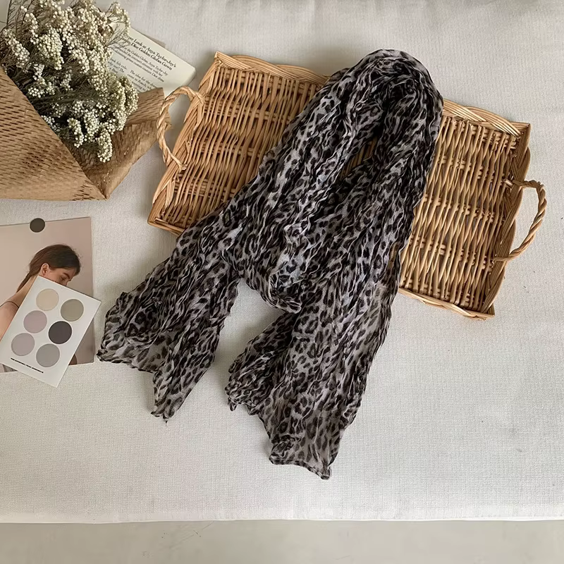 Écharpe imprimée léopard pour printemps et automne, mode classique, châle chaud polyvalent, envelopp