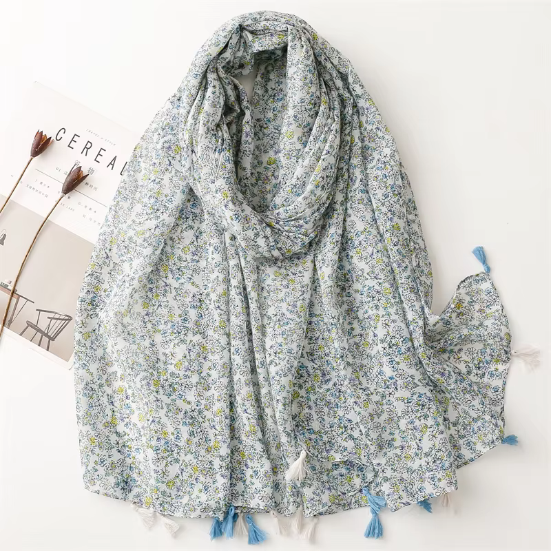 Châle en Viscose avec pompon Floral abstrait Paisley pour femme, écharpe enveloppante de haute quali