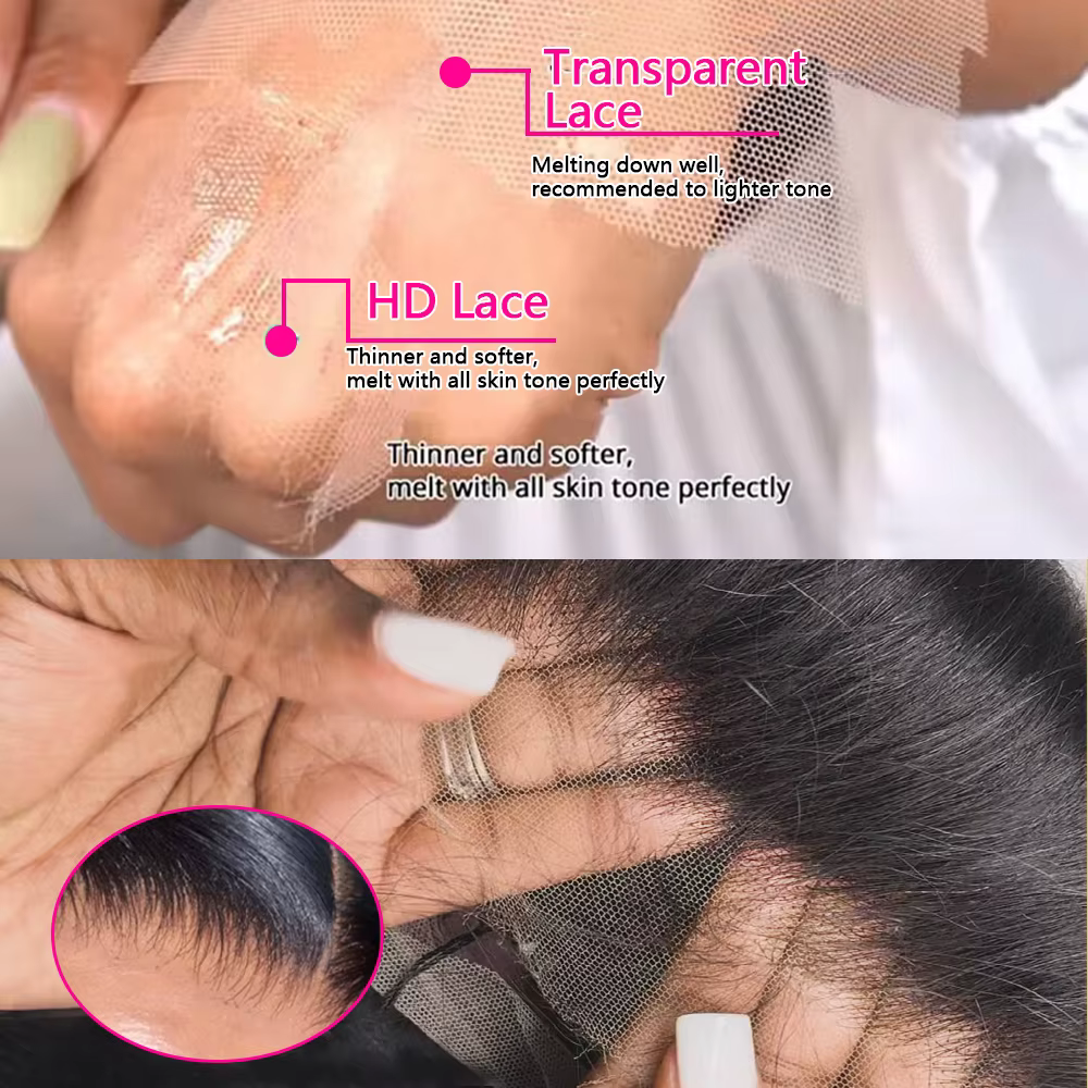 Perruque Deep Wave Brésilienne Remy Naturelle Cheveux Bouclés, 13x4, Transparent HD, Pre-Plucked, po