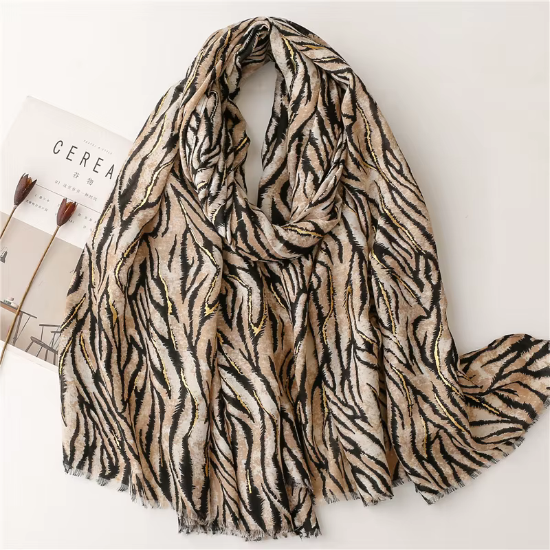 Mode femmes zèbre-rayure florale Viscose châle écharpe imprimé doux dame haute qualité Pashmina étol