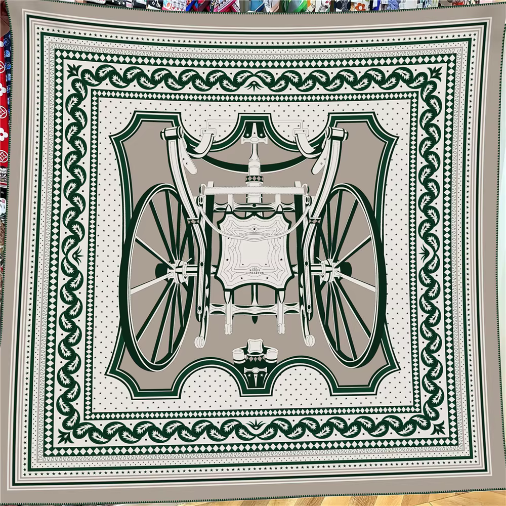 POBING 30% soie 70% cachemire écharpe femmes roulé à la main roue de chariot carré foulards envelopp