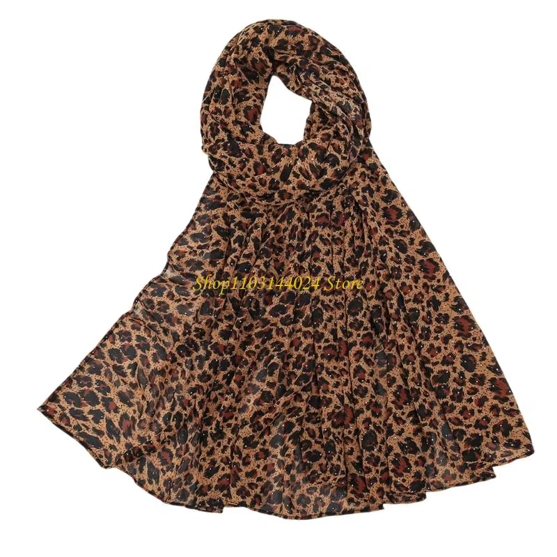 N5ke Leopard Design Scarf Fabric en polyester doux élégant pour les cravates à bandeau