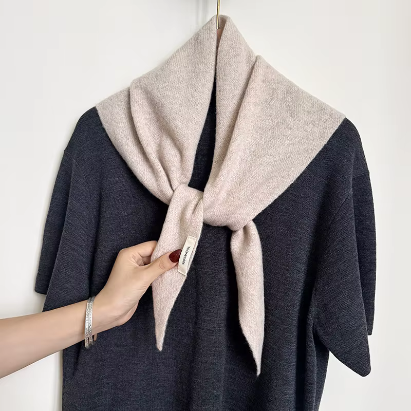 Écharpe tricotée 100% laine pour femme, écharpe chaude d'hiver, couleur unie brillante, châle épais,