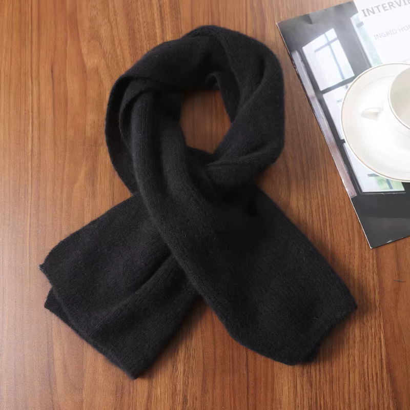 Écharpe en cachemire perforée croisée pour hommes et femmes, laine, épais, chaud, automne, hiver