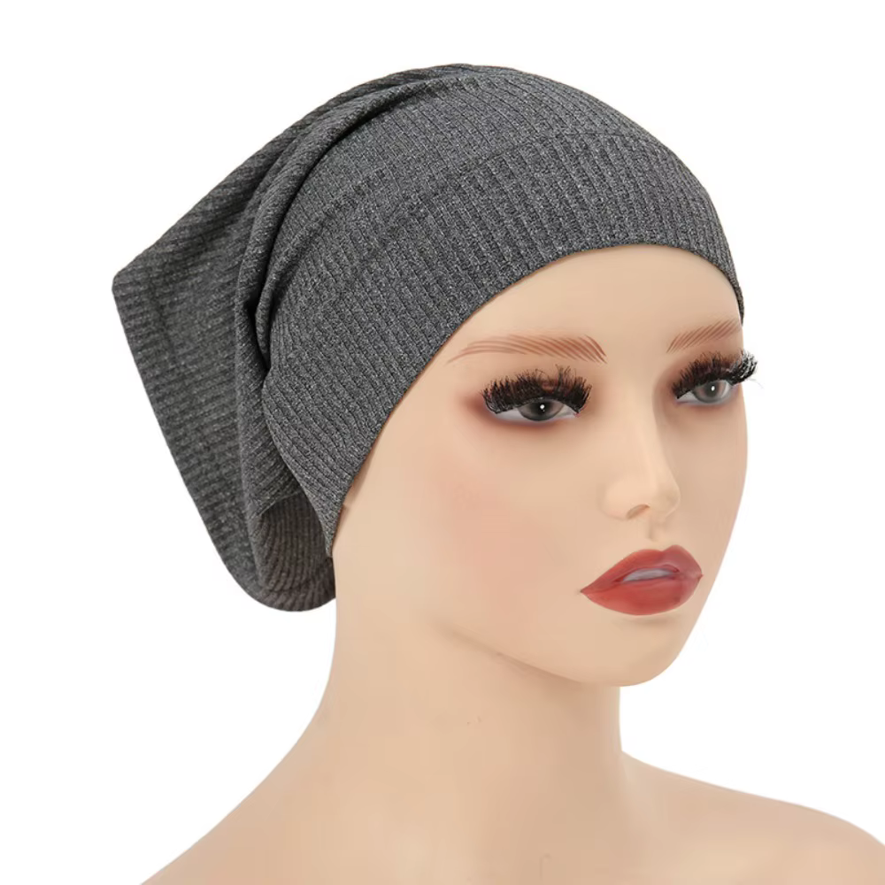 Hijab côtelé pour femme, écharpe de tête, sous-hijab élastique à nouer, sous-voile islamique, bonnet