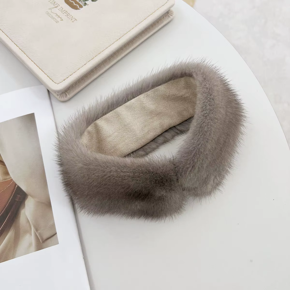Écharpe cache-cou en vraie fourrure de vison magnétique, accessoire d'hiver pour femme, col chaud et