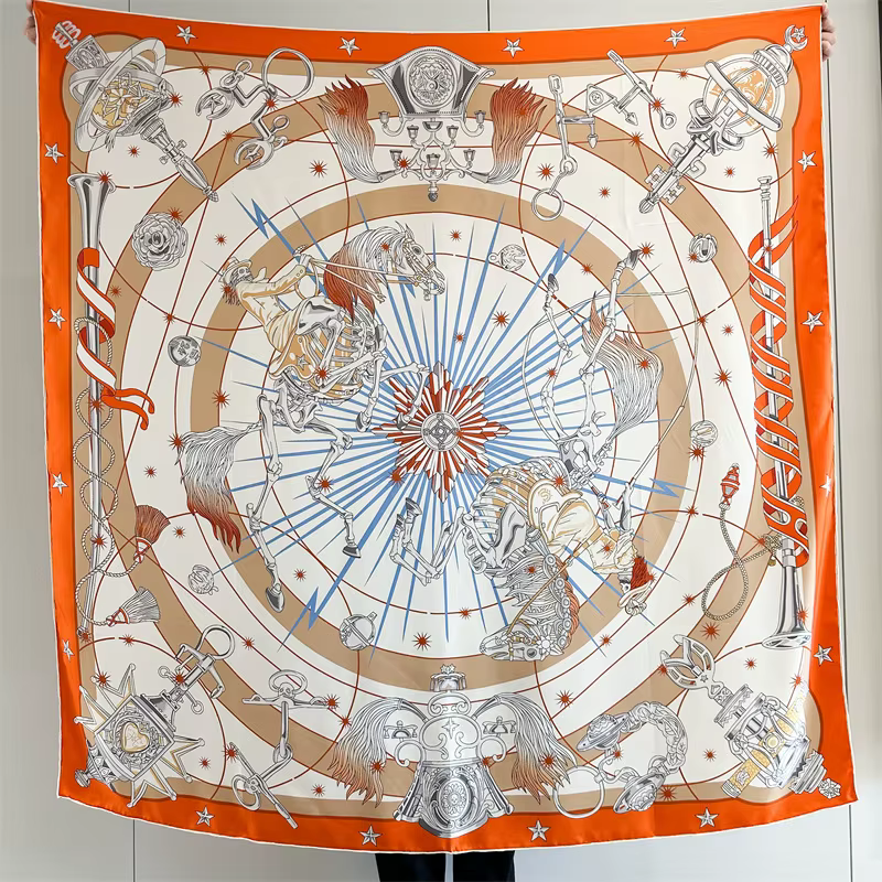 Marque de luxe Foulard grands châles en soie bandanas roulés à la main sac cou accessoires ceinture