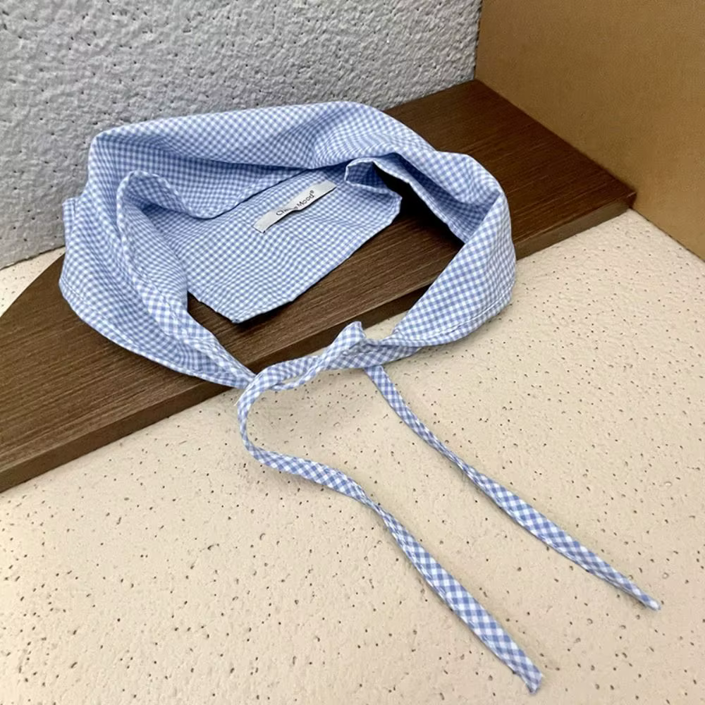 Foulard Cheveux Rouge Vintage Style Bohème Bandana Bleu Pastoral Triangle Bandeau Cheveux Doux Régla