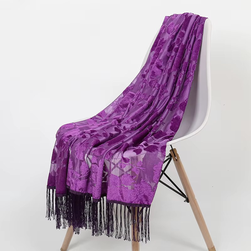 2025 nouvelle mode femmes coupe fleurs dentelle creuse dégradé fleur foulard en soie printemps châle