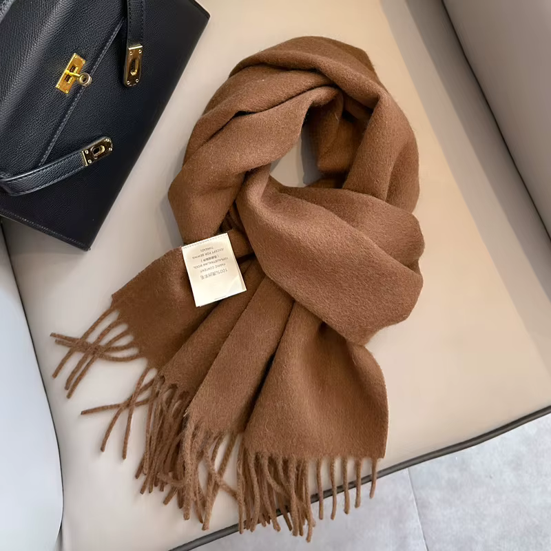 Luxe 100% laine écharpe femmes solide hiver cachemire mouchoir chaud Pashmina femme dame châle Hijab