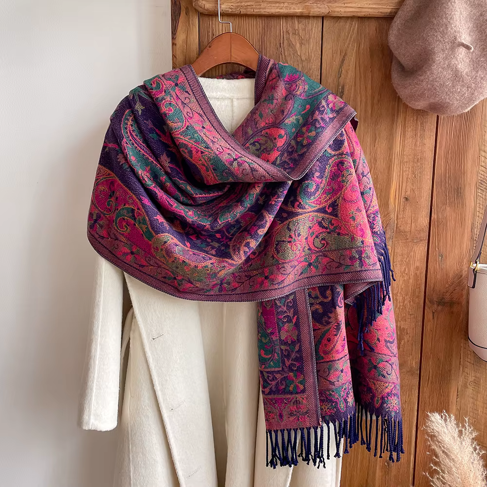 Gland couverture conception épaisse Pashmina nouveau hiver chaud châle enveloppement cachemire échar