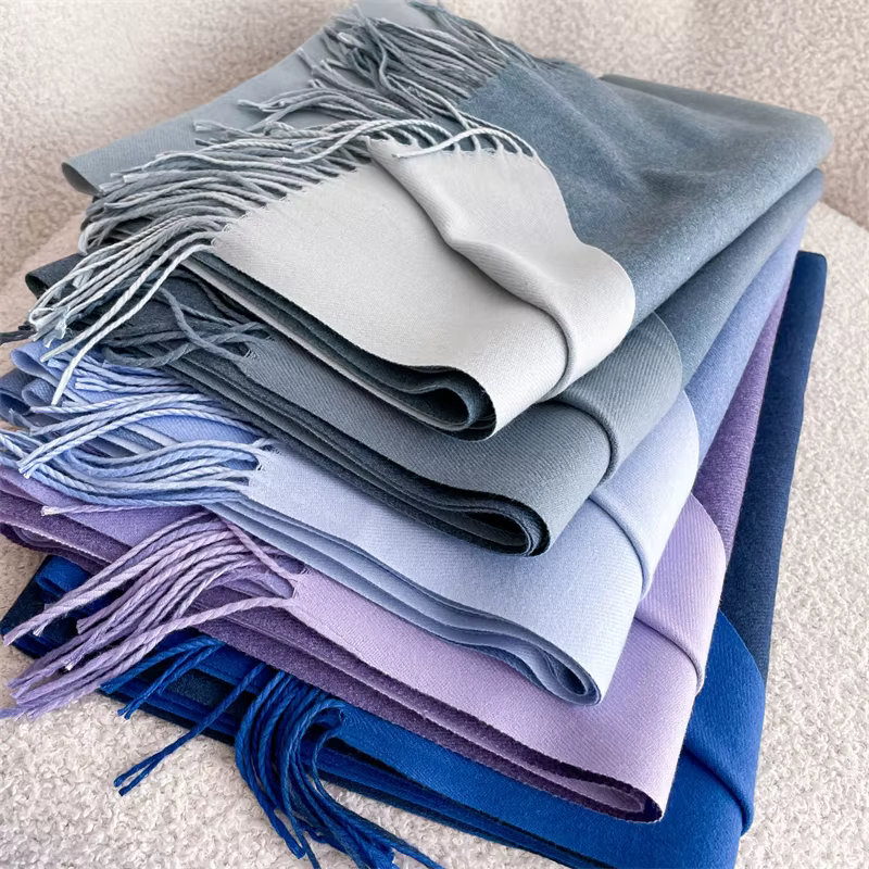 Écharpe de luxe en cachemire pour femme, mouchoir dégradé, Pashmina chaud, châle enveloppant, paréo