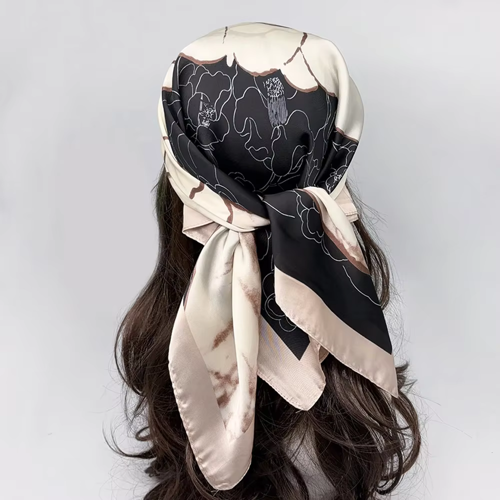 InjSquare-Foulard de marque de luxe pour femmes, écharpe pour le cou et les cheveux, bandeau de plag