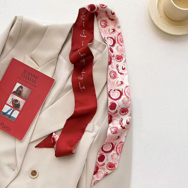 Écharpe longue et étroite pour femme, bandeau polyvalent en ruban, foulard, bande pour poignée de sa