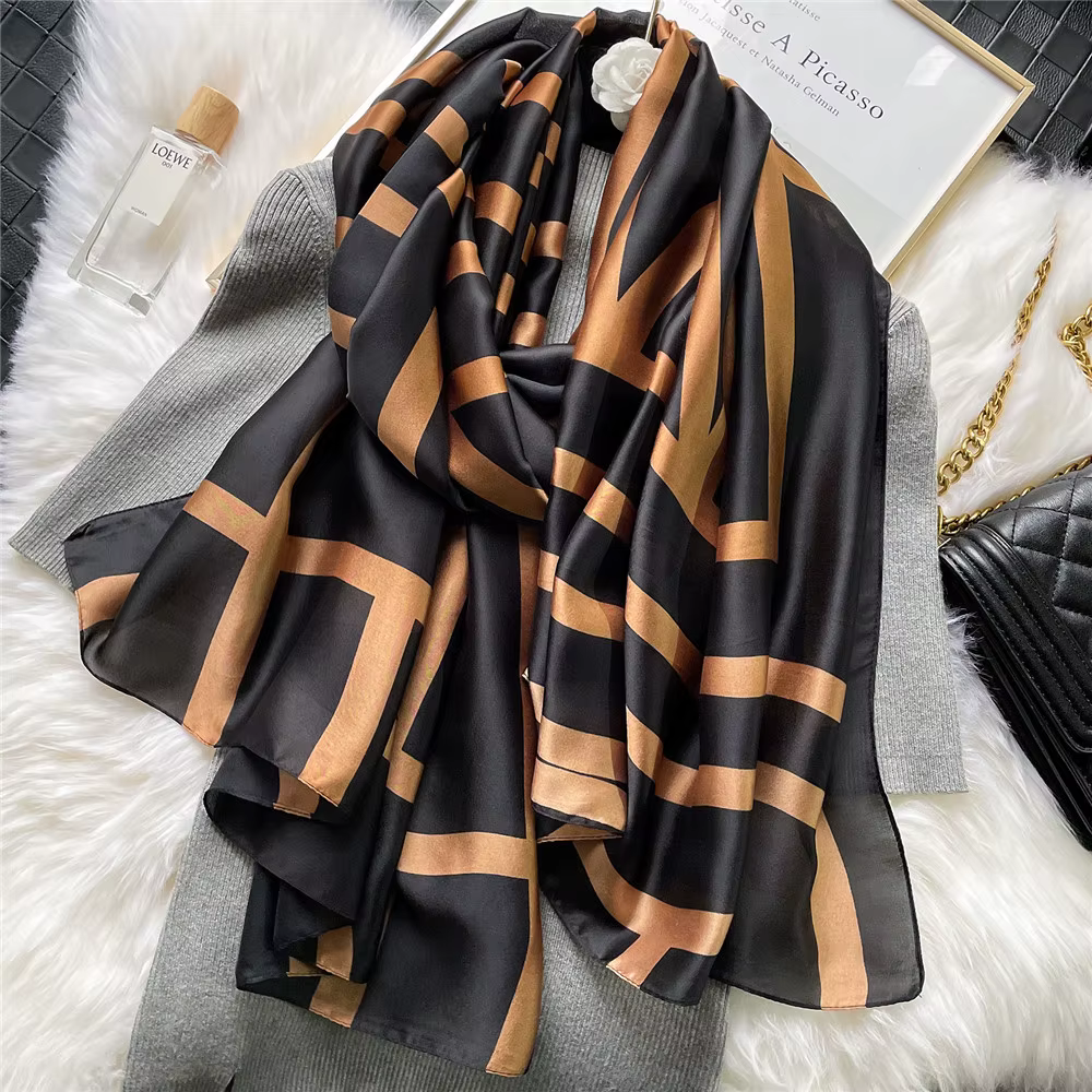 Écharpe de printemps pour femmes, Design de luxe, en Polyester, écharpe lisse, châle doux, écharpe d