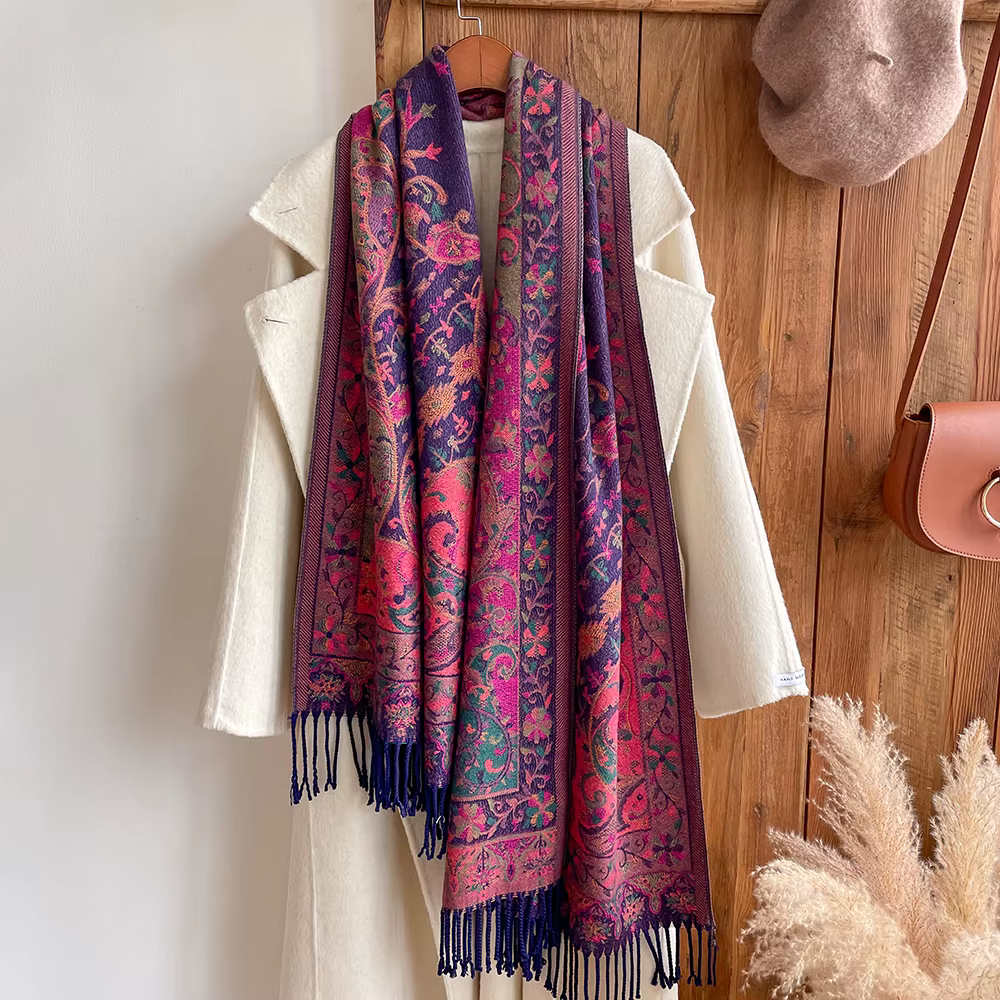 Gland couverture conception épaisse Pashmina nouveau hiver chaud châle enveloppement cachemire échar